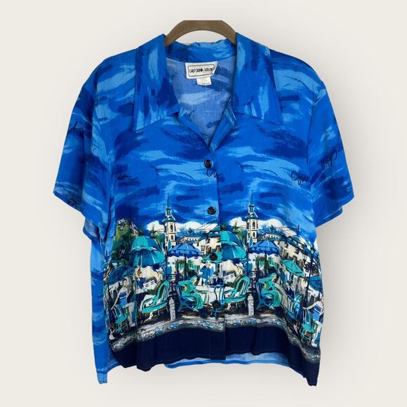 VTG California Crush Size Large Maxi Dress Set Cafe Beachy 90s Retro Artsy - Picture 4 of 14